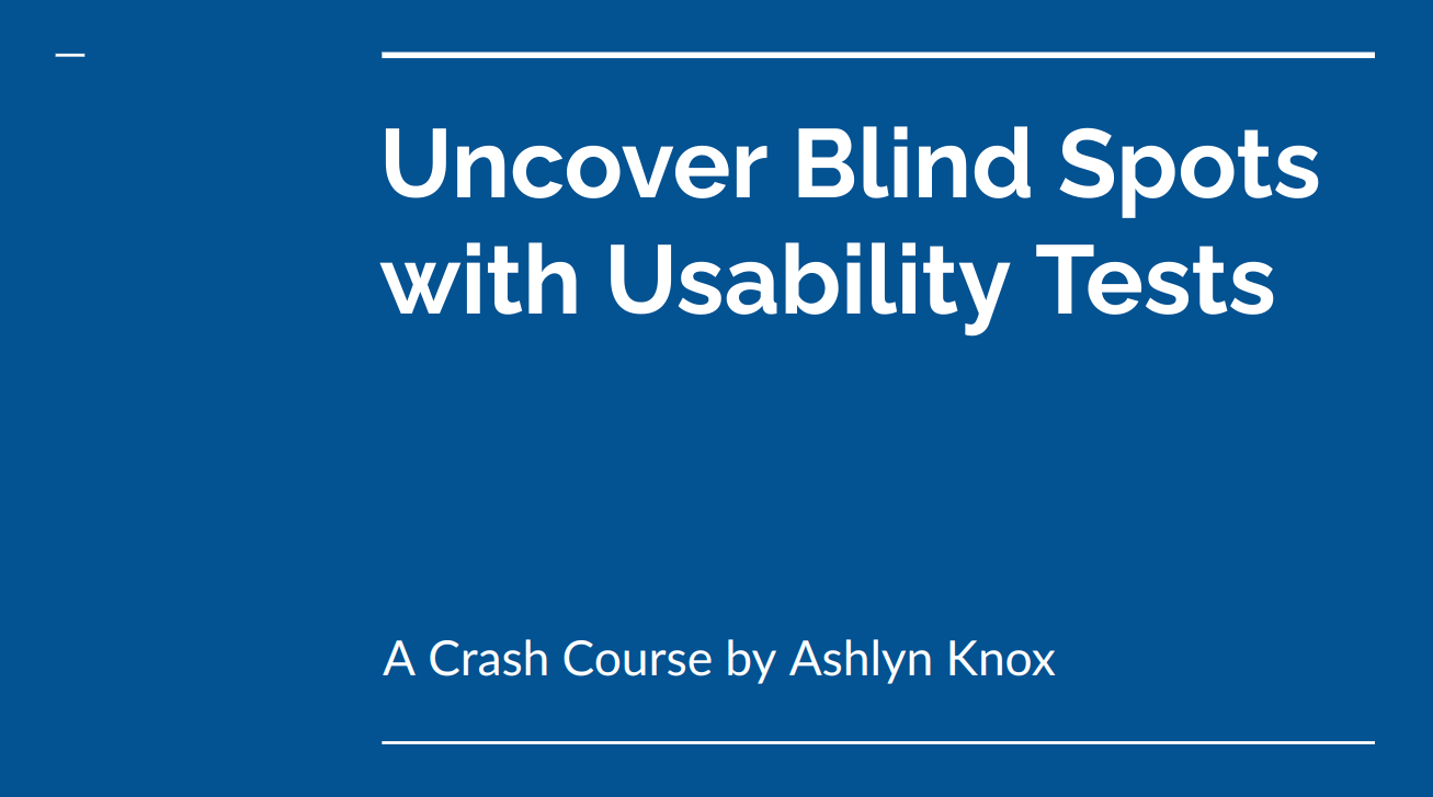 Slideshow for usability testing