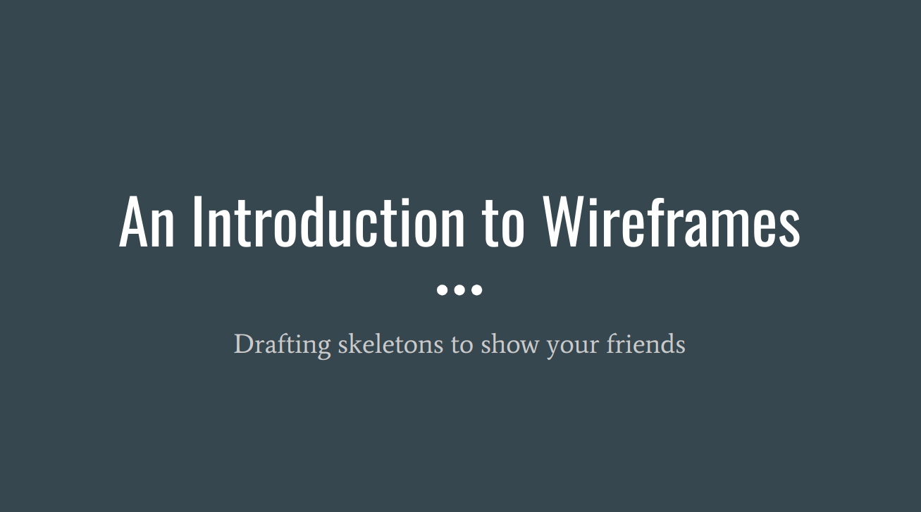 A link to the wireframe lecture slide content