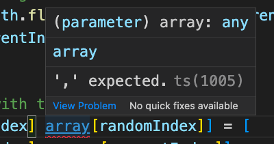 Example of VS Code squiggly details