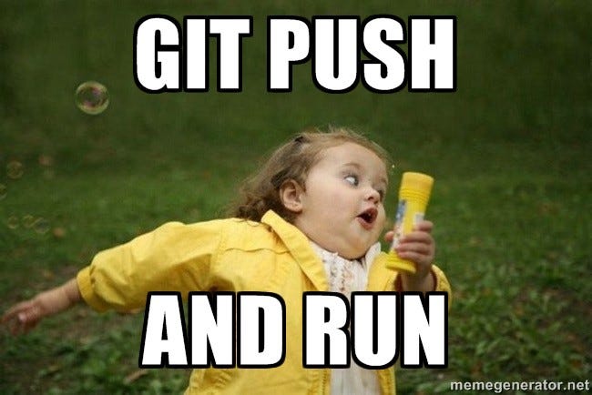 Git push and run