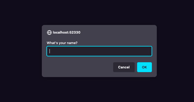 Example of a browser prompt