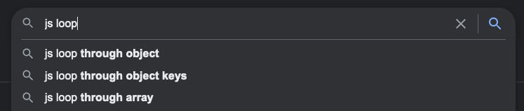 Example of a Suggestion search